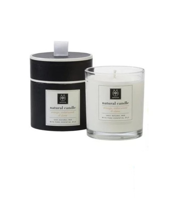 Apivita Natural Candle Orange, Cedarwood & Clove Φυσικό Κερί με αιθέρι …