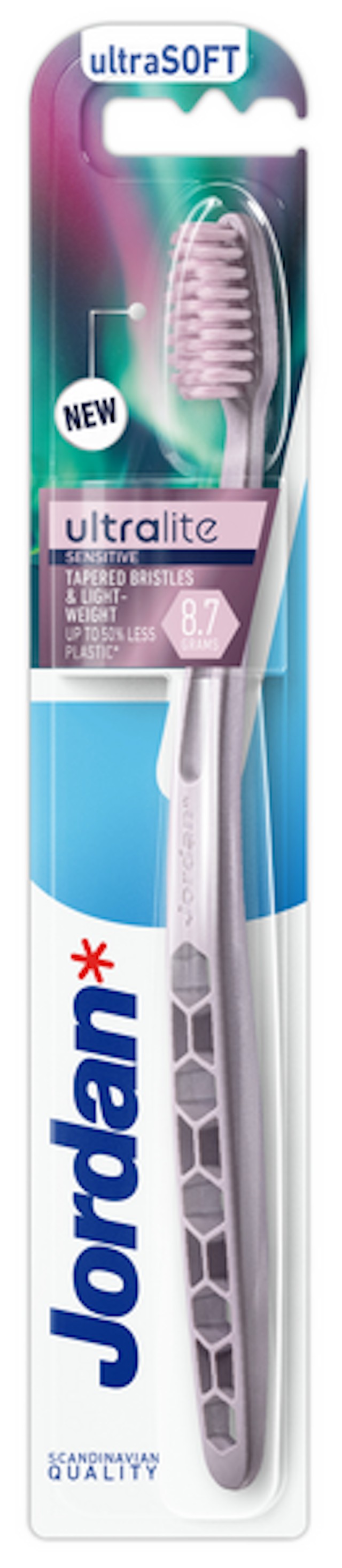 Jordan Ultralite Sensitive Ultra Soft Οδοντόβουρτσα Πολύ Μαλακή Χρώμα Μωβ 1 Τεμάχιο