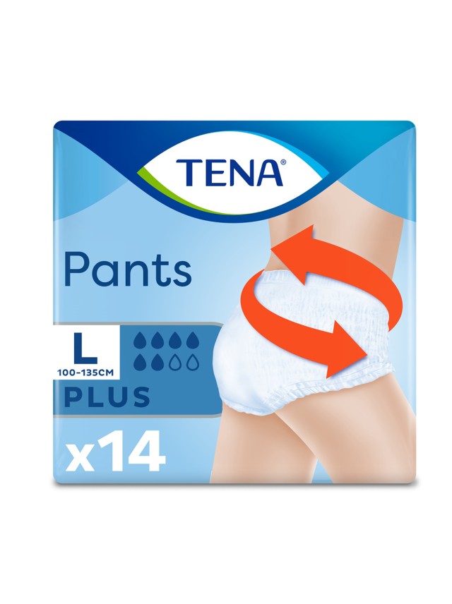 Tena Pants Plus Εσώρουχα Ακράτειας Μέγεθος Large 14 Tεμάχια