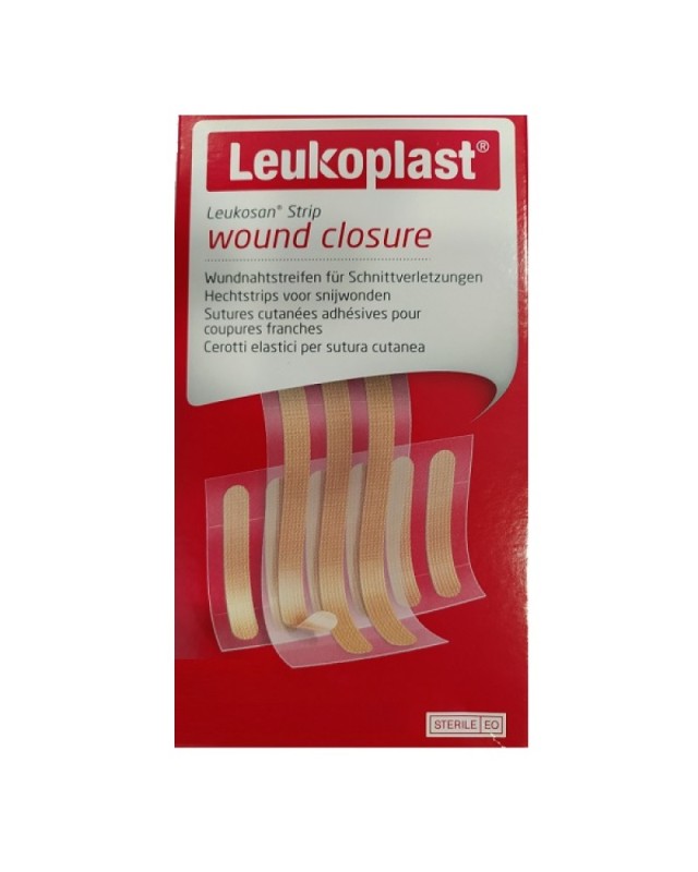 Leukoplast Leukosan Strip Wound Closure Αυτοκόλλητα Ράμματα Μπεζ σε 2 Μεγέθη 9 τεμάχια