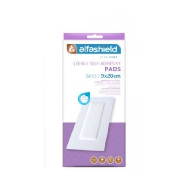 Alfashield Sterile Pads 9x20 Αποστειρωμένα Αυτοκόλλητα Επιθέματα 5 Τεμ &hellip;