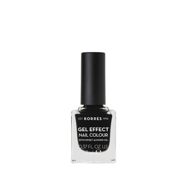 Korres Βερνίκι Νυχιών Gel Effect Nail Colour (No100) Black, 11ml