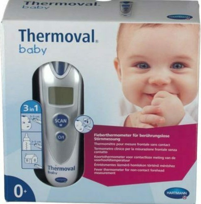Hartmann Thermoval Baby Ψηφιακό Θερμόμετρο Μετώπου με Υπέρυθρες Κατάλληλο για 0m+ Χρώμα Γκρι [925094] 1 Τεμάχιο