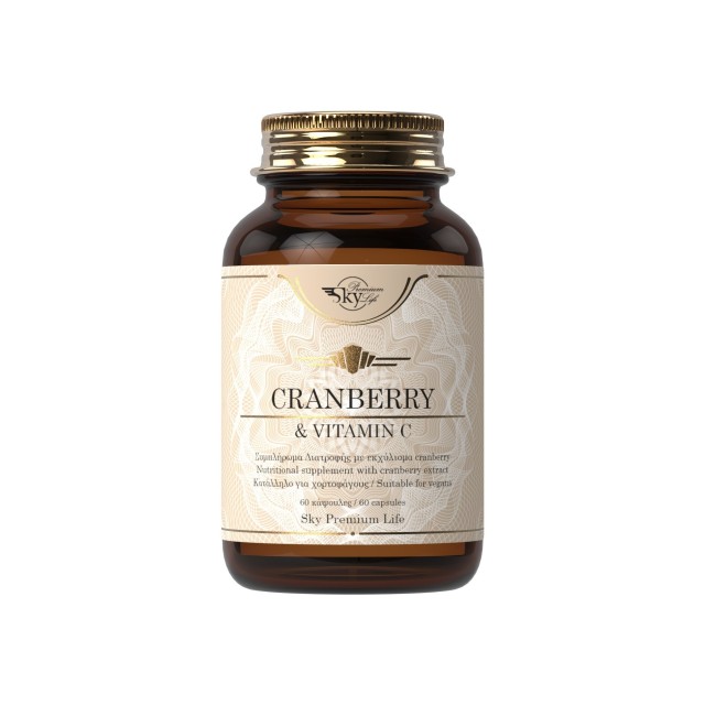 Sky Premium Life Cranberry & Vitamin C Συμπλήρωμα Διατροφής για την Καλή Λειτουργία Ουροποιητικού & Ανοσοποιητικού Συστήματος 60 Κάψουλες