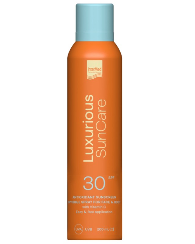 Intermed Luxurious Sun Care Antioxidant Sunscreen Invisible Spray SPF30 Αντηλιακό Προσώπου & Σώματος 200ml