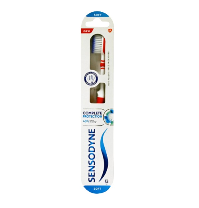 Sensodyne Complete Protection Soft Οδοντόβουρτσα Μαλακή Κόκκινο / Λευκό  1 Τεμάχιο