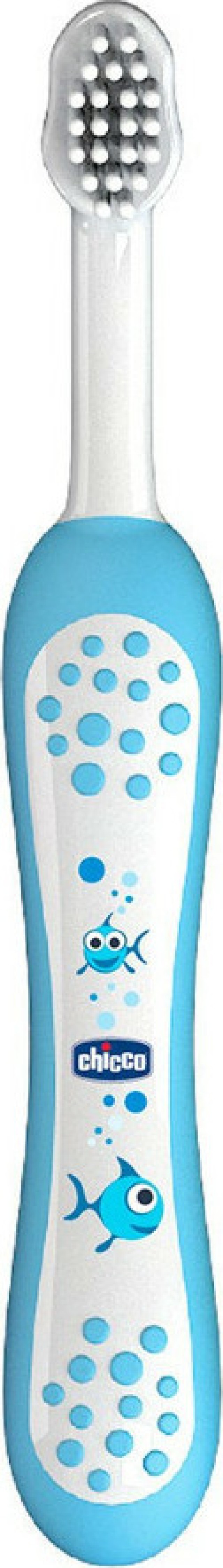 Chicco Toothbrush 6-36m+ Παιδική Οδοντόβουρτσα Μαλακή Γαλάζιο με Θήκη 1 Τεμάχιο