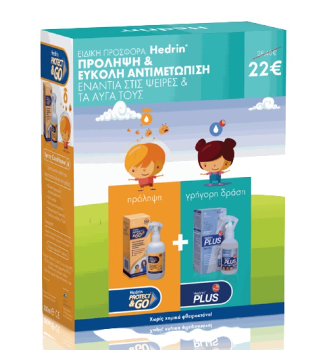 Hedrin PROMO Protext & Go Spray Conditioner Συστηματική Χρήση για Προστασία Κατά των Φθειρών 200ml - Spray Gel Κατά των Φθειρών & των Αυγών τους 100ml