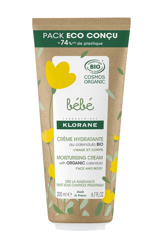 Klorane Bebe Moisturizing Cream Βιολογική Ενυδατική Κρέμα με Καλέντουλα για Πρόσωπο & Σώμα 200ml