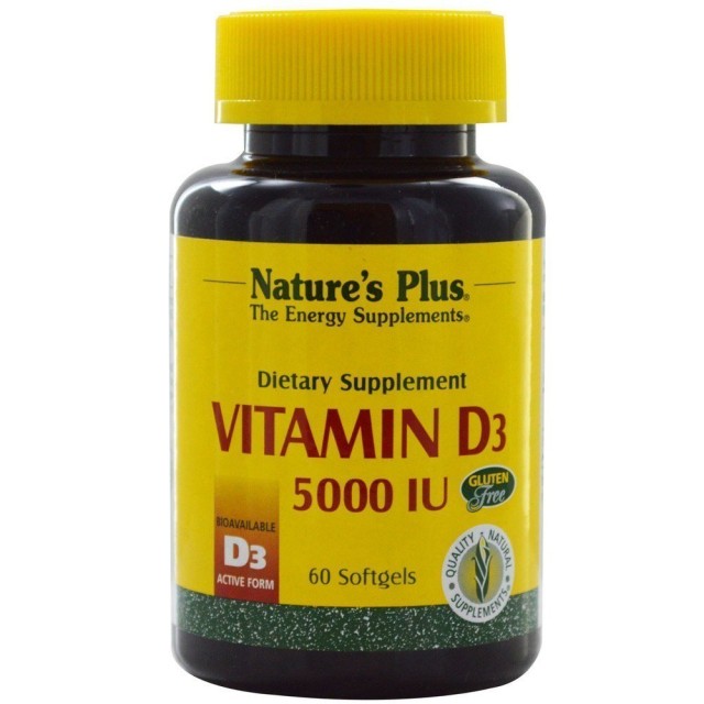 NATURES PLUS Vitamin D3 5000 I.U. Softgels 60s NATURES PLUS Vitamin D3 5000 I.U. Softgels 60s