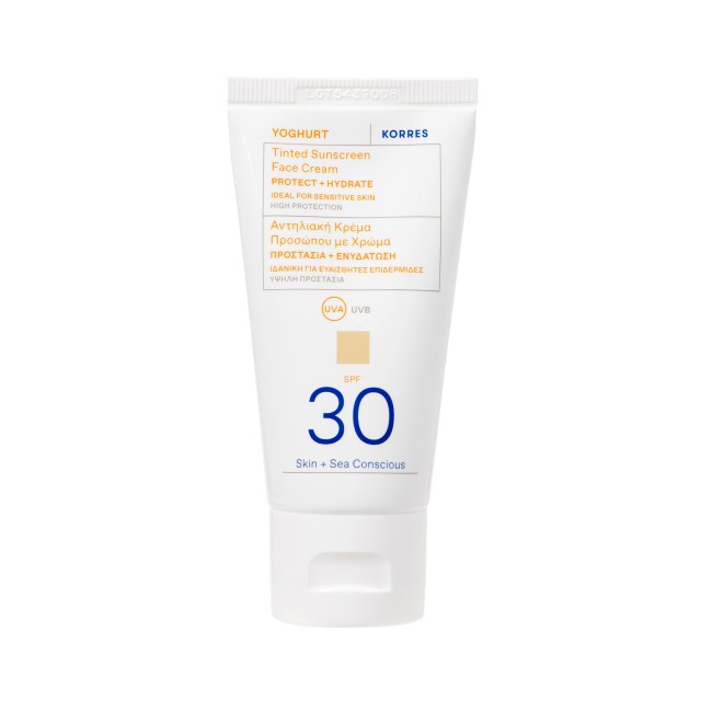 Korres Yoghurt SPF30 Γιαούρτι Αντηλιακή Κρέμα Προσώπου με Χρώμα για Ευ …