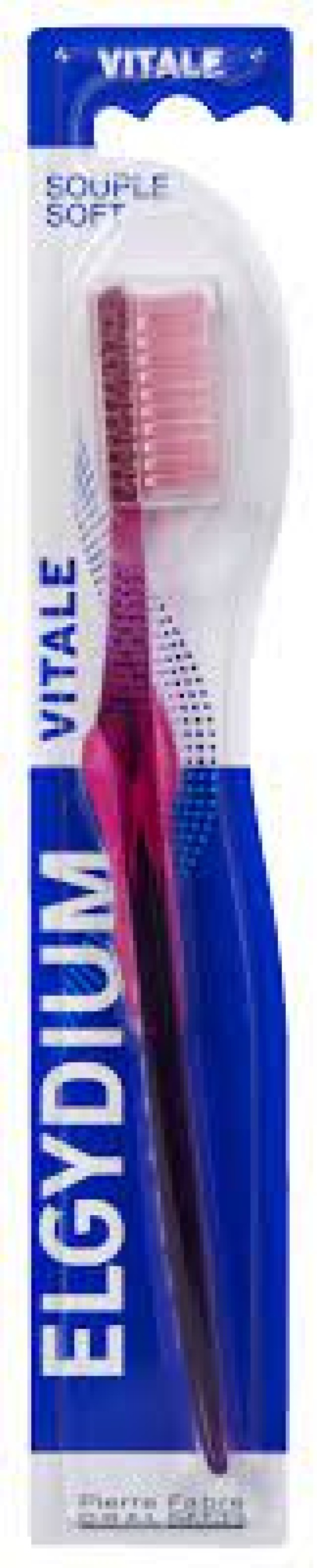 Elgydium Vitale Souple Soft Οδοντόβουρτσα με Αντιολισθητική Λαβή Μαλακή Χρώμα:Ροζ 1 Τεμάχιο
