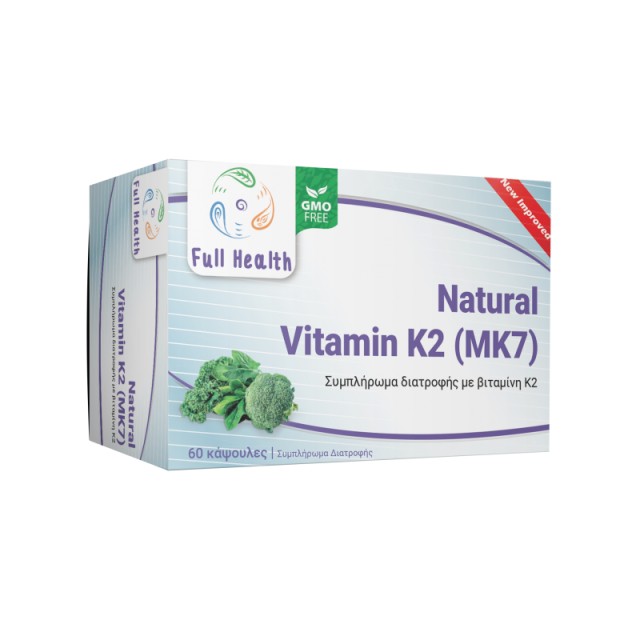Full Health Natural Vitamin K2 (MK7) 150mcg για τα Οστά & την Σωστή Πή …