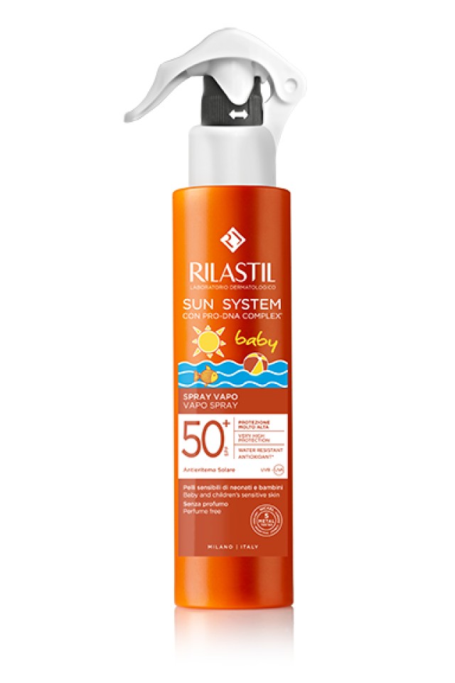 Rilastil Sun System Baby Vapo Spray SPF50+ Παιδικό Αντηλιακό Γαλάκτωμα σε Spray Trigger Πολύ Υψηλής Προστασίας 200ml