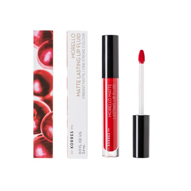 Korres Morello Ματ Υγρό Κραγιόν Matte Lasting Lip Fluid 53 Red Velvet …