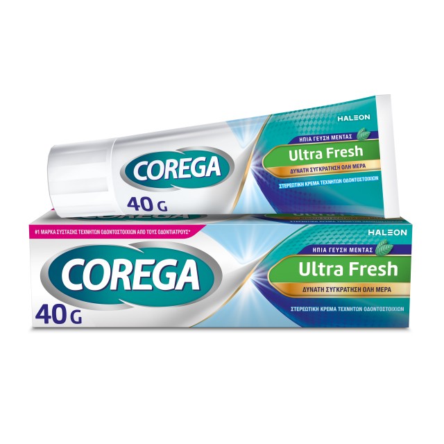 Corega Ultra Fresh, Fixing Cream for Artificial Dentures, with Mint Flavor 40gr