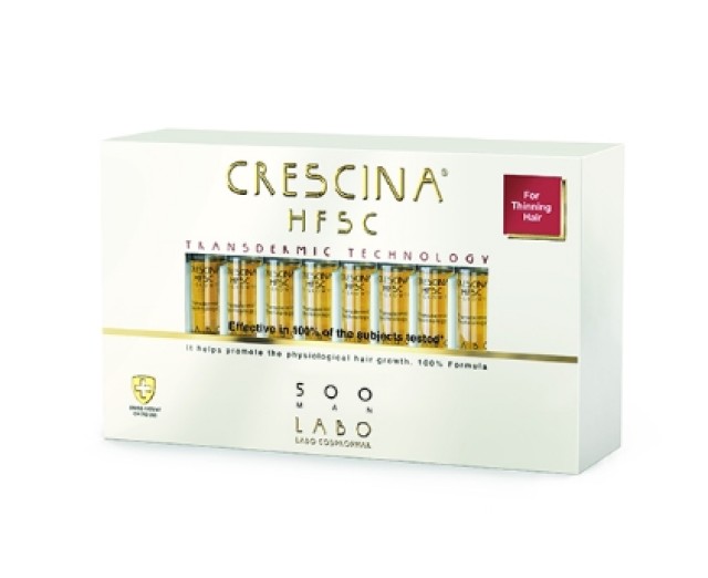 Labo Crescina HFSC Man 500 Αγωγή για Άνδρες με Αραίωση Μαλλιών - Μεσαίο Στάδιο 20 Αμπούλες x 3.5ml