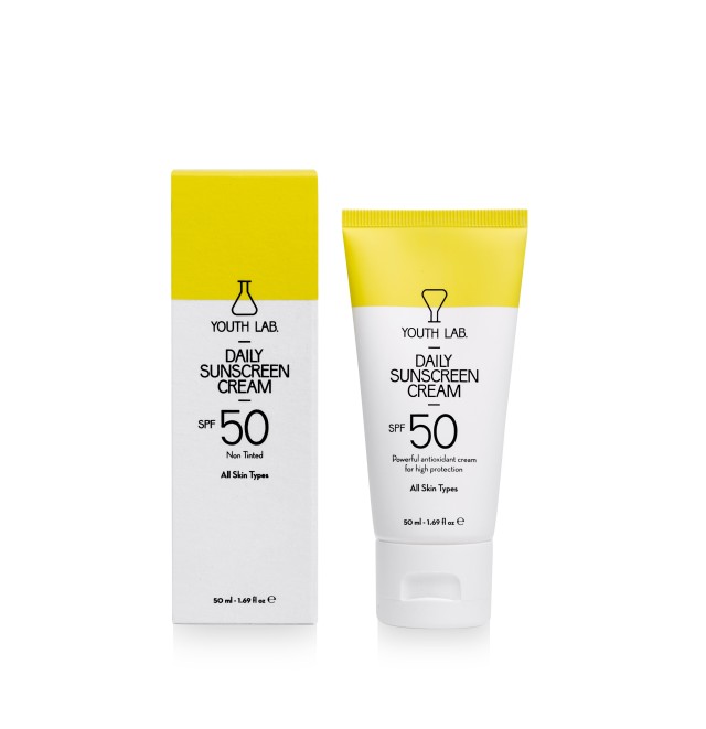 Youth Lab Daily Sunscreen Cream For All Skin Types SPF50 Αντηλιακή Κρέμα Προσώπου Χωρίς Χρώμα για Όλους τους Τύπους Επιδερμίδας 50ml