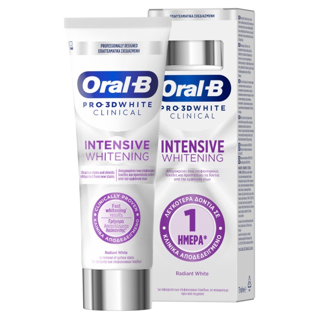 Oral B Pro 3D White Clinical Intensive Whitening Oδοντόκρεμα για Λεύκα … Oral B Pro 3D White Clinical Intensive Whitening Oδοντόκρεμα για Λεύκα …