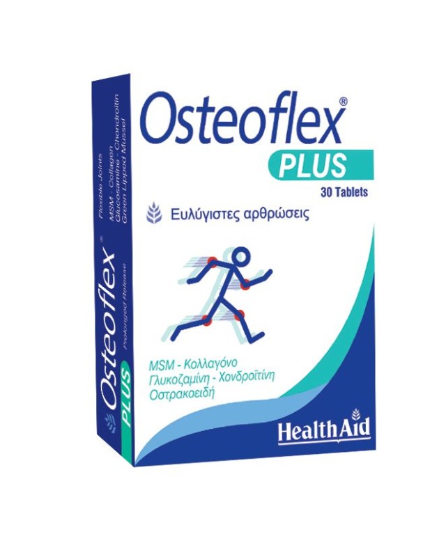 Health Aid Osteoflex Plus Συμπλήρωμα Διατροφής με Γλυκοζαμίνη, Χονδροϊτίνη, Κολλαγόνο & MSM για Ξεκούραστες Αρθρώσεις 30 Ταμπλέτες