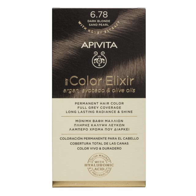 Apivita My Color Elixir No6.78 Ξανθό Σκούρο - Μπέζ Περλέ Κρέμα Βαφή Σε Σωληνάριο 50ml - Ενεργοποιητής Χρώματος 75ml