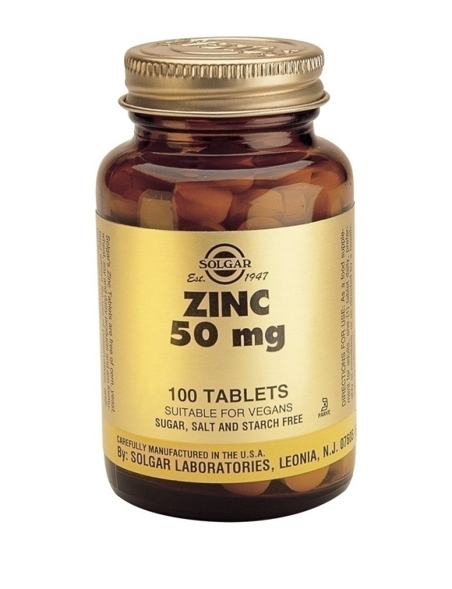 Solgar Zinc Gluconate 50mg Συμπλήρωμα Διατροφής με Ψευδάργυρο 100 Ταμπ &hellip;