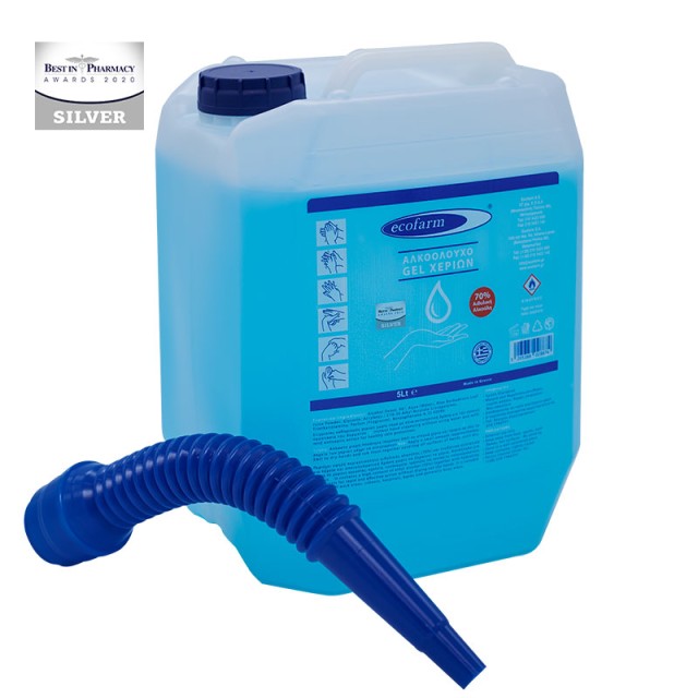 Ecofarm Αλκοολούχο Gel Χεριών Με Αποσπώμενο Σπιράλ 5L