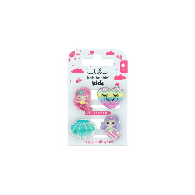 Invisibobble Clipstar Kids Mermaid Dreams Παιδικά Κλιπ Μαλλιών 4 Τεμάχ …