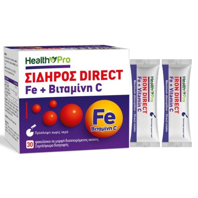 Health Pro Σίδηρος Direct Fe & Vitamin C Άμεσης Απορρόφησης 30 Φακελίσ … Health Pro Σίδηρος Direct Fe & Vitamin C Άμεσης Απορρόφησης 30 Φακελίσ …