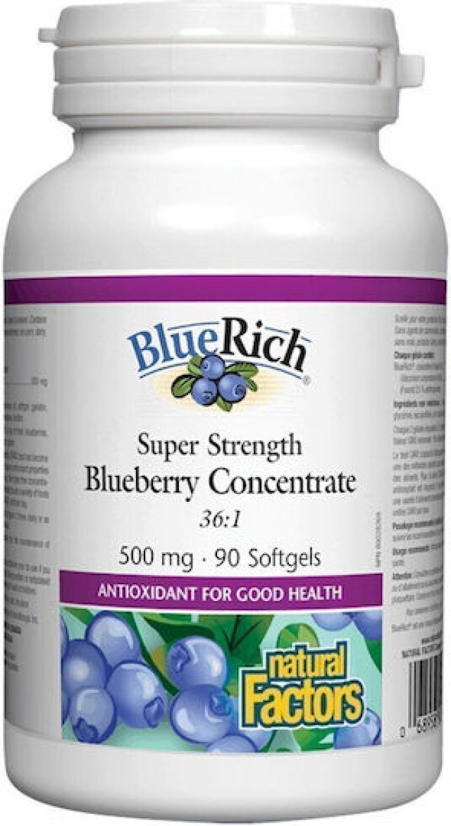 Natural Factors BlueRich Plus 500mg Αντιοξειδωτική Φόρμουλα με Blueber … Natural Factors BlueRich Plus 500mg Αντιοξειδωτική Φόρμουλα με Blueber …