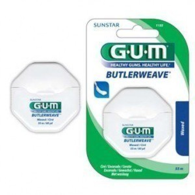 GUM BUTLERWEAVE DENTAL FLOSS WAXED 1155 55m