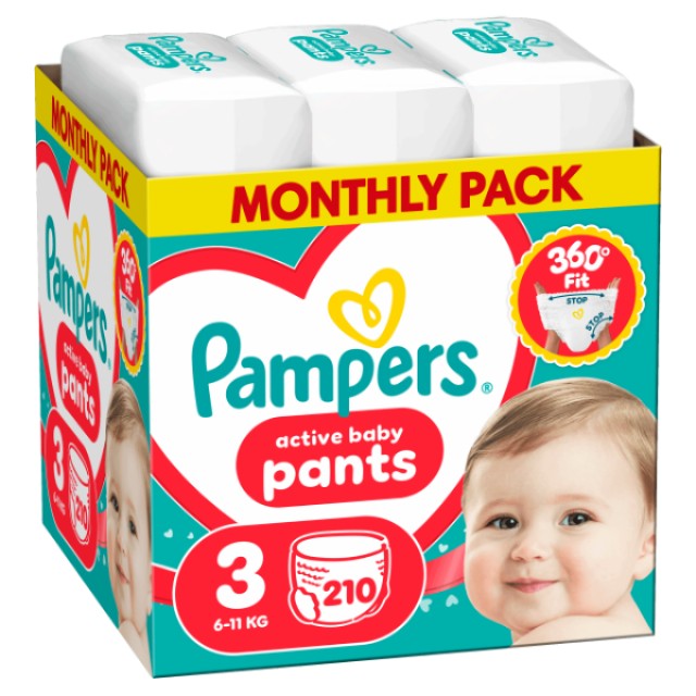 Pampers Active Baby Pants Monthly Pack Μέγεθος 3 (6-11kg) Πάνες … Pampers Active Baby Pants Monthly Pack Μέγεθος 3 (6-11kg) Πάνες …