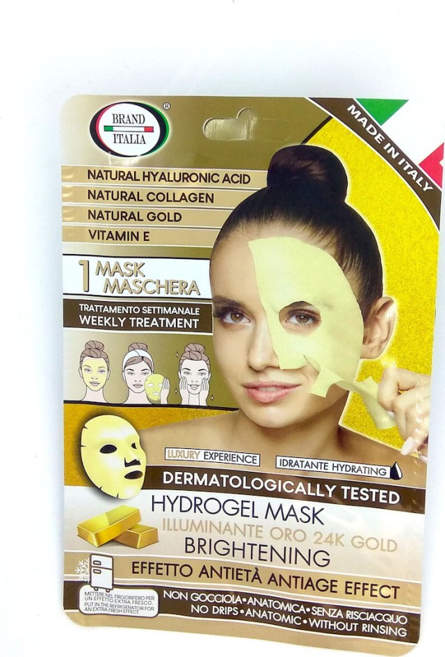 Brand Italia Brightening Antiage Effect Tissue Face Mask With Gold And Vitamin E Μάσκα Προσώπου με Φυσικό Χρυσό 30gr