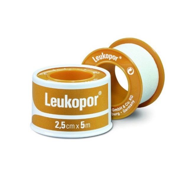Leukoplast Leukopor Αυτοκόλλητη Επιδεσμική Ταινία 5.0m x 2.50cm 1 Ρολό …