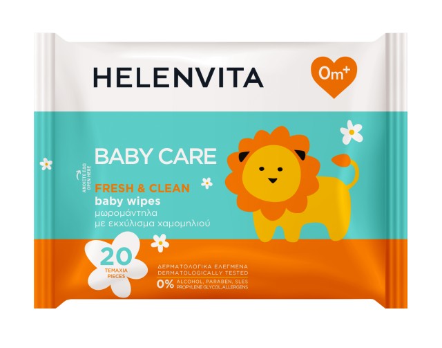 Helenvita Bayby Care Fresh & Clean Μωρομάντηλα με Εκχύλισμα Χαμομηλιού … Helenvita Bayby Care Fresh & Clean Μωρομάντηλα με Εκχύλισμα Χαμομηλιού …