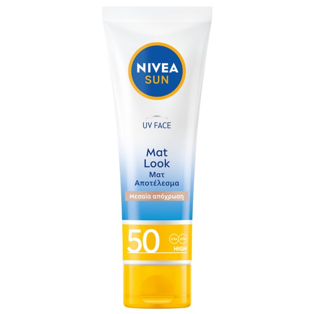 Nivea Sun UV SPF50 Face Shine Control Tinted Medium Cream Αντηλιακή Κρέμα Προσώπου με Χρώμα Μεσαία Απόχρωση 50ml