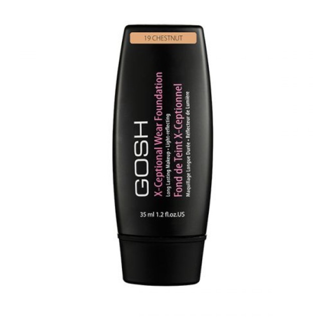 Gosh X-Ceptional Wear Make-up 19 Chestnut, 35ml Gosh X-Ceptional Wear Make-up 19 Chestnut, 35ml