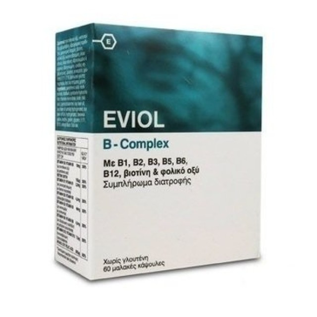 Eviol B Complex Συμπλήρωμα Συμπλέγματος Βιταμίνης B για τη Φυσιολογική Λειτουργία του Νευρικού Συστήματος 60 Κάψουλες