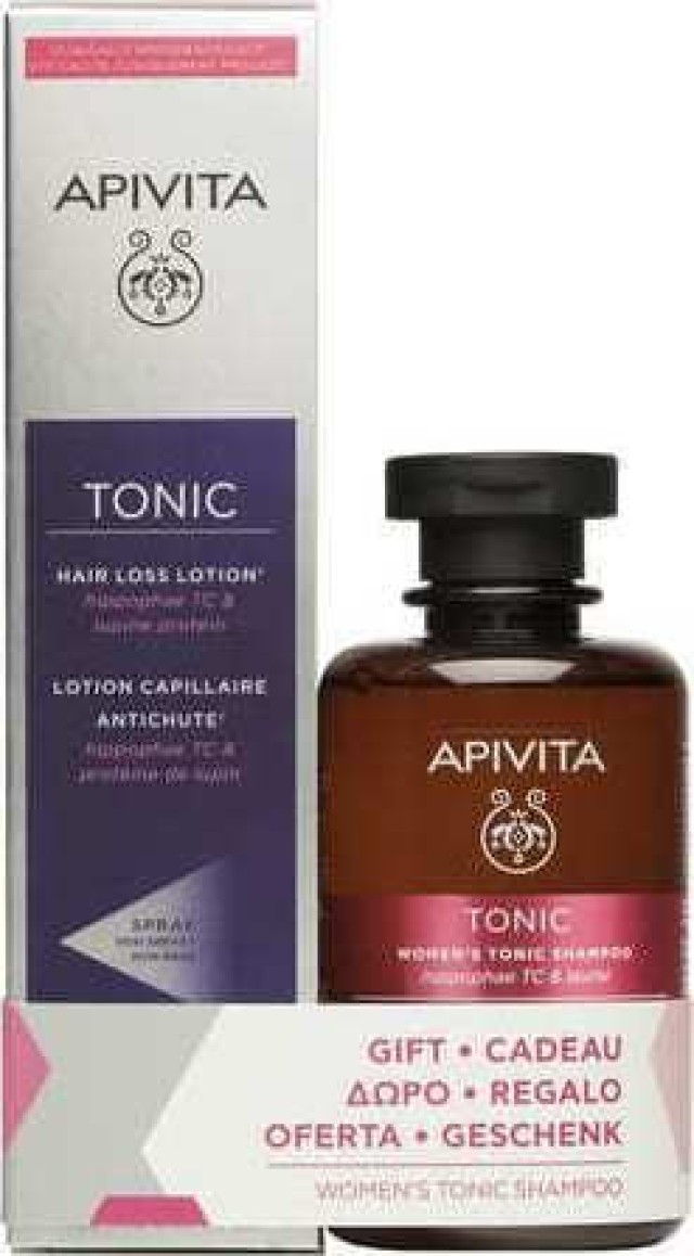 Apivita PROMO Womens Tonic Hair Loss Lotion Spray 150ml - ΔΩΡΟ Womens Tonic Shampoo 250ml