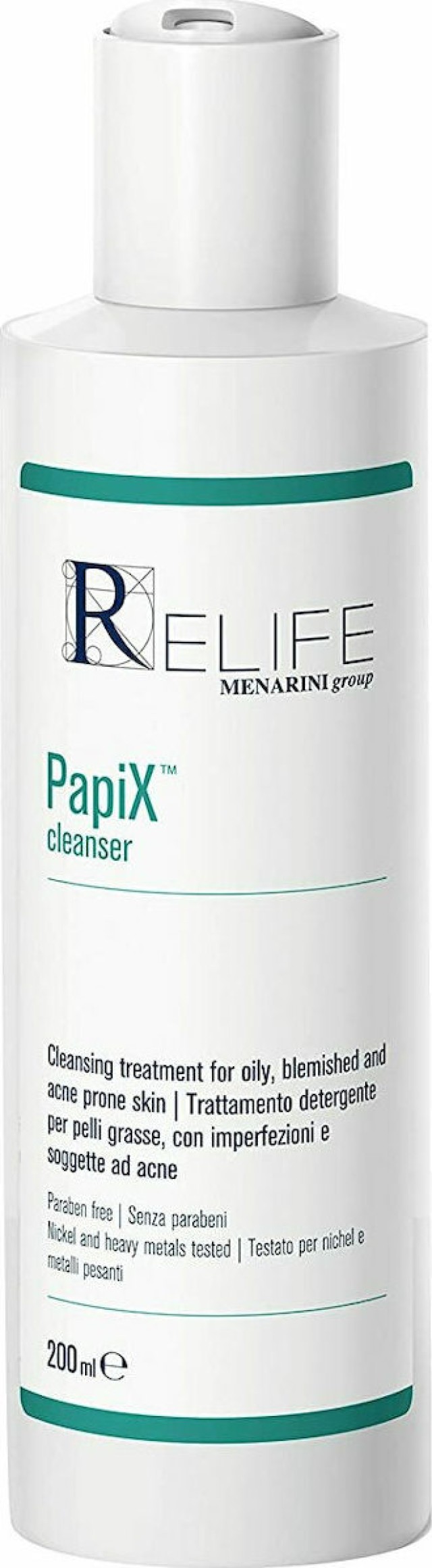 Menarini Relife PapiX Cleanser Γαλάκτωμα Καθαρισμού Προσώπου για Λιπαρές και Ακνεϊκές Επιδερμίδες 200ml