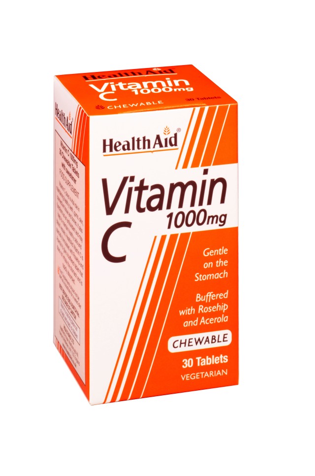 HEALTH AID  Vitamin C 1000mg Chewable Orange Flavour tablets 30s