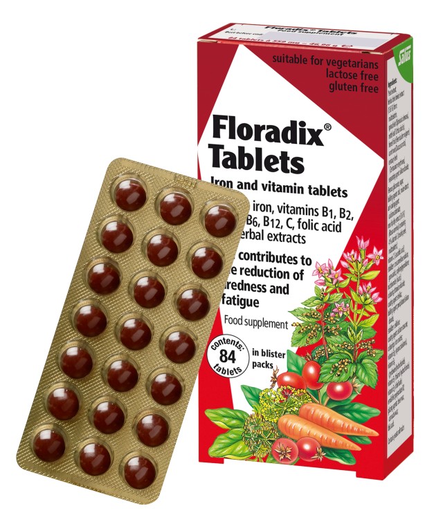 Power Health Floradix Τονωτικό Συμπλήρωμα Διατροφής για Γυναίκες με Οργανικό Σίδηρο, Βιταμίνες C & B Complex 84 Ταμπλέτες