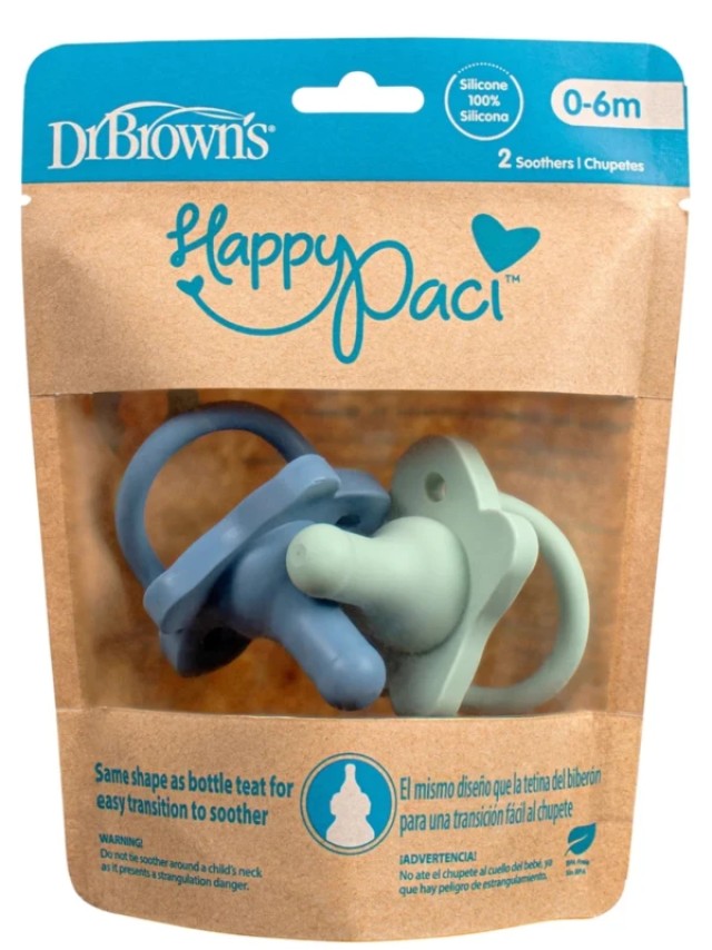 Dr. Browns Happy-Paci Πιπίλα Σιλικόνης Μπλε/Πράσινη 0-6m, 2 Τεμάχια Dr. Browns Happy-Paci Πιπίλα Σιλικόνης Μπλε/Πράσινη 0-6m, 2 Τεμάχια