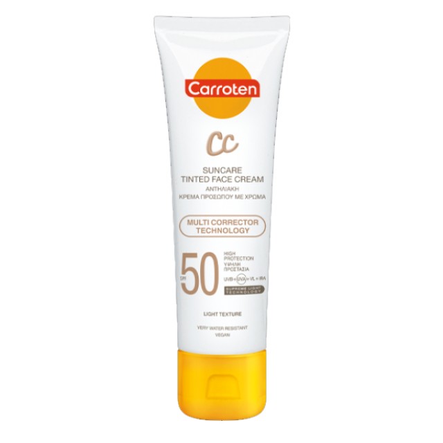 Carroten Face Cream CC Αντηλιακή Κρέμα Προσώπου με Xρωμα SPF50 50ml