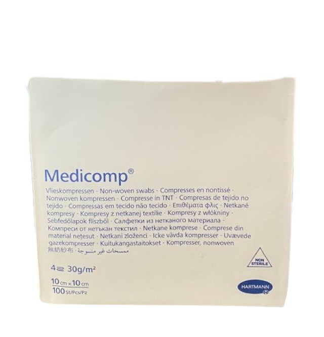 Hartmann Medicomp 4 απλά 10x10cm Επιθέματα Μη Αποστειρωμένα, 100 Τεμάχ …