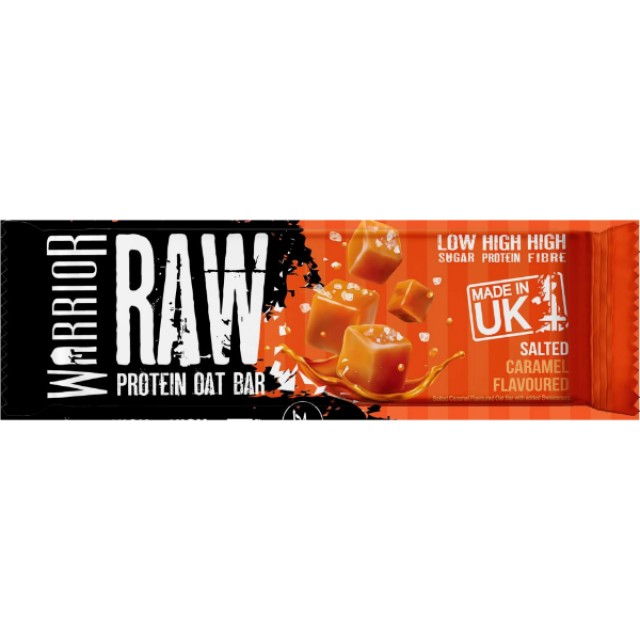 Warrior Raw Μπάρα Πρωτεΐνης με Βρώμη & Γεύση Salted Caramel, 75g Warrior Raw Μπάρα Πρωτεΐνης με Βρώμη & Γεύση Salted Caramel, 75g