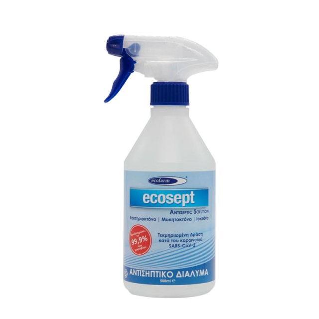 Ecofarm Ecosept Antiseptic Solution Αντισηπτικό Διάλυμα με 70% v/v Αιθυλική Αλκοόλη σε Μορφή Spray 500ml