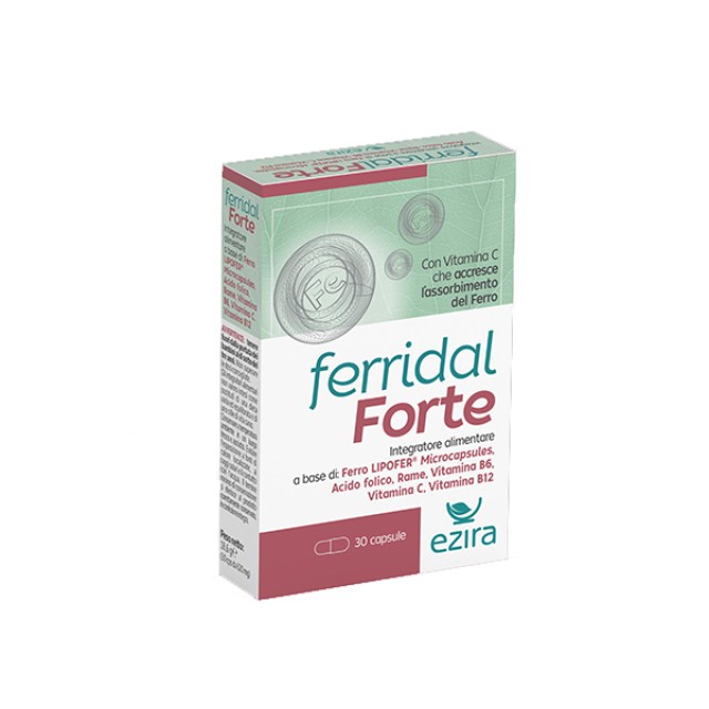 Ezira Ferridal Forte Συμπλήρωμα Διατροφής με Σίδηρο και Φολικό Οξύ 30 Κάψουλες