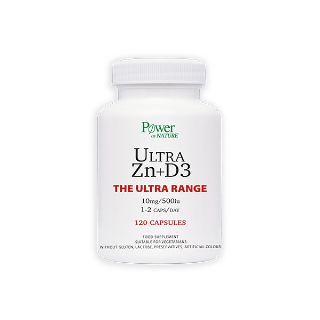 Power Of Nature The Ultra Range Zn+D3 Συμπλήρωμα Διατροφής με Ψευδάργυρο και Βιταμίνη D3 120 Κάψουλες