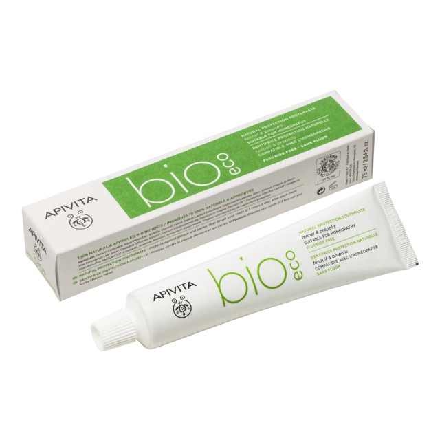 Apivita Bio Eco Fluoride Free Toothpaste with Fennel & Propolis 75ml